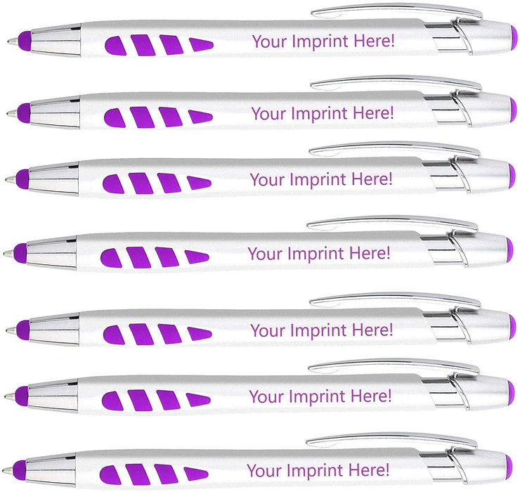 Personalized Pens With your Custom Logo or Text-300 Pack Bulk-for Businesses, Parties, and Events, 2 in 1 Capacitive Stylus & Ballpoint Pen compatible with most touchscreen Devices, Orange