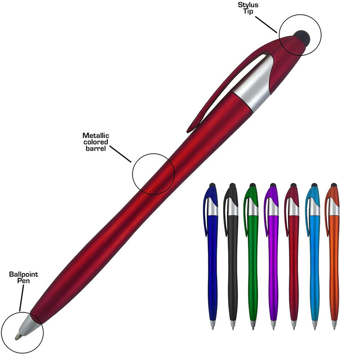 Stylus Pens - 2 in 1 Touch Screen & Writing Pen, Sensitive Stylus Tip - for Your iPad, iPhone, Nook, Samsung Galaxy & More - Assorted Colors, 14 Pack