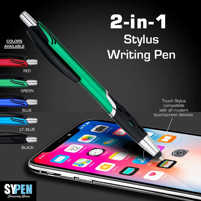 Stylus Pens - 2 in 1 Touch Screen & Writing Pen, Sensitive Stylus Tip - for Your iPad, iPhone, Kindle, Nook, Samsung Galaxy & More - Assorted Colors, 10 Pack