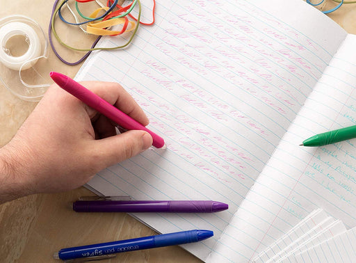 Erasable Gel Pens, Fine Point, Retractable Clicker Pens, Assorted Colors- 7 Pack
