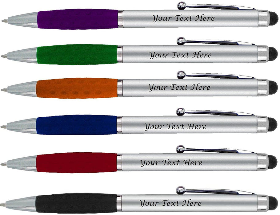 Personalized Pens With your Custom Logo or Text,for Businesses, Parties, and Events, 2 in 1 Ballpoint Pen & Capacitive Stylus Compatible with Touchscreen Devices, Choice of colors, 200 Pack