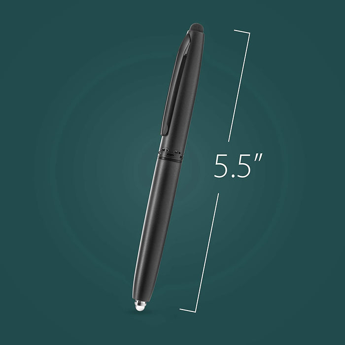 Stylus Pen- Capacitive Stylus, 3-in-1 Metal Pen, Multi-Function,Ballpoint Ink Pen,with LED Flashlight, for Touchscreen Devices, Tablets, iPads, iPhones, 5PK
