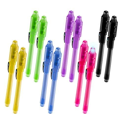 Invisible Disappearing Ink Pen Marker Secret spy Message Writer with uv Light Fun Activity for Kids Party Favors Ideas Gifts and Stock Stuffers, (12 Pack) by SyPen