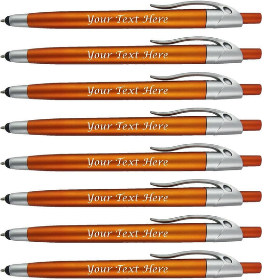 Personalized With Custom Logo or Text Pens-Pack of 300- for Marketing, Parties, and Events, 2 in 1 Capacitive Stylus & Ballpoint Pen Compatible With Touchscreen Devices, Black Ink, Green Pens