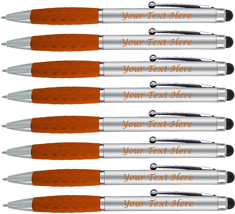 Personalized Pens With your Custom Logo or Text,for Businesses, Parties, and Events, 2 in 1 Ballpoint Pen & Capacitive Stylus Compatible with Touchscreen Devices, Choice of colors, 200 Pack