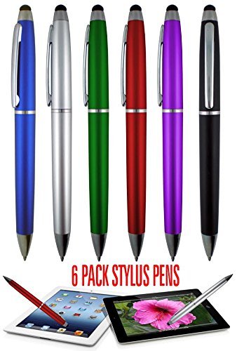 Stylus Pens - 2 in 1 Touch Screen & Writing Pen, Assorted Colors, Sensitive Stylus Tip - For Your iPad, iPhone, Nook, Samsung Galaxy & More - By SyPen