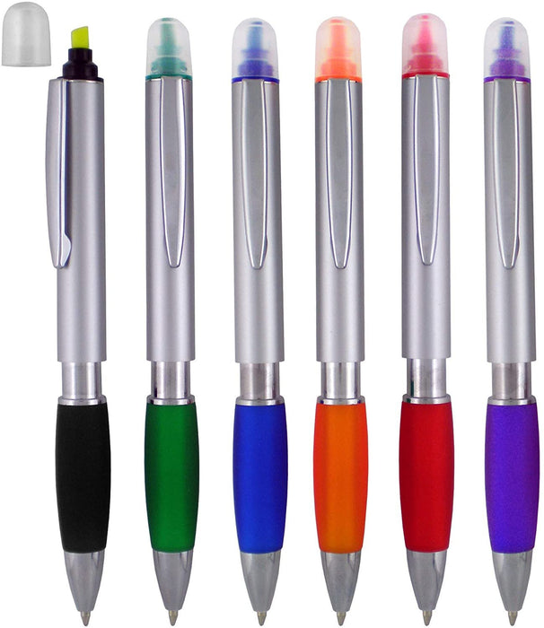 Ballpoint Pen with Highlighter With Chisel Tips, Comes in an array of bright colors, Pack of 12