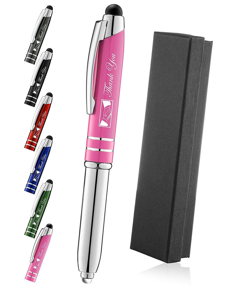 Thank You Gift Pen for Your Boss Coworker Wife Husband Dad Mom Doctor, 3 in1 Stylus+Metal Ballpoint Pen+LED Flashlight-Compatible with Most Phones and Touch Screen Devices,Green