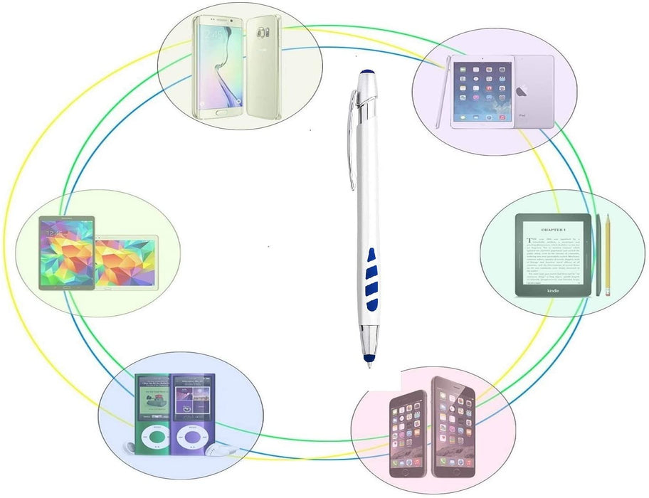 Stylus Pens - 2 in 1 Touch Screen & Writing Pen, Sensitive Stylus Tip - For Your iPad, iPhone, Samsung Galaxy & More - Assorted Colors, 14 Pack