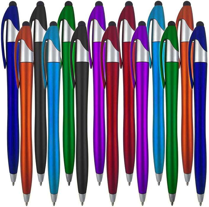 Stylus Pens - 2 in 1 Touch Screen & Writing Pen, Sensitive Stylus Tip - for Your iPad, iPhone, Nook, Samsung Galaxy & More - Assorted Colors, 14 Pack