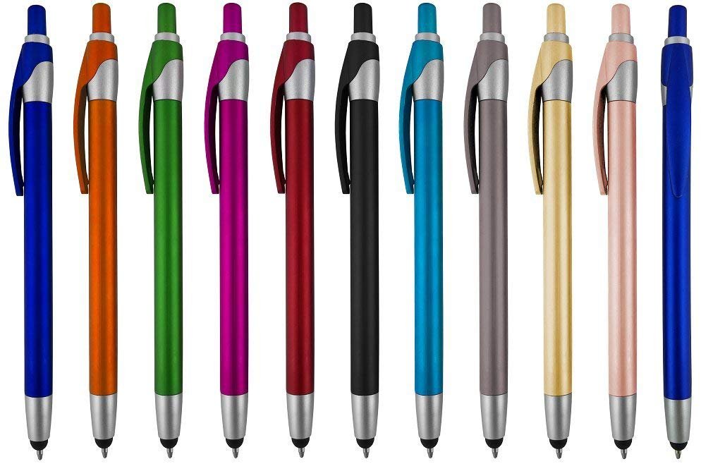Stylus for Touch Screens Pen with Ball Point Pen,for Universal Touch Screen Devices, for Phones, Ipads,Tablets, iPhone, Samsung Galaxy etc. Assorted Colors (Silver 6 Pack)
