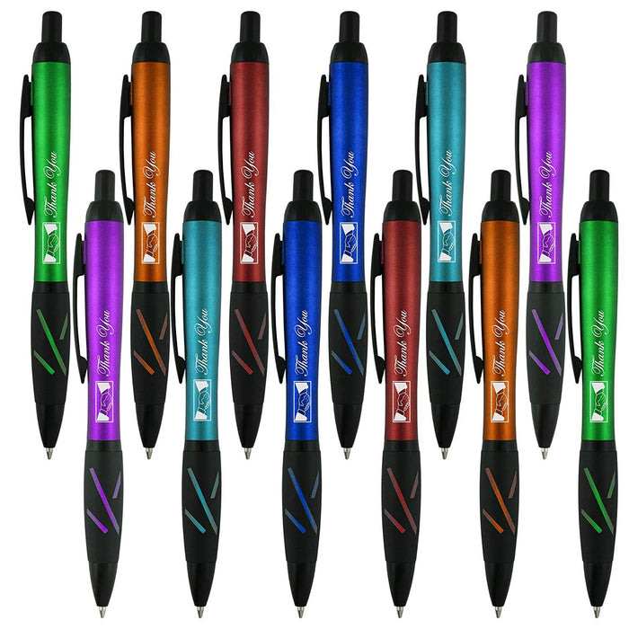 Thank You Gift Pen for Your Boss Coworker Wife Husband Dad Mom Doctor, 2 in1 Ballpoint Pen+LED Light up Flashlight, Multicolor 12 Pack