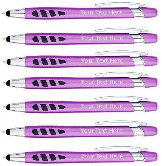 Personalized With your Custom Logo or Text Pens-150 Pack Bulk-for Businesses, Parties, and Events, 2 in 1 Capacitive Stylus & Ballpoint Pen compatible with most touchscreen Devices, L'Blue