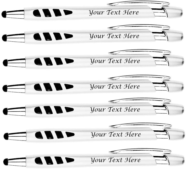 Personalized With your Custom Logo or Text Pens-150 Pack Bulk-for Businesses, Parties, and Events, 2 in 1 Capacitive Stylus & Ballpoint Pen compatible with most touchscreen Devices, L'Blue