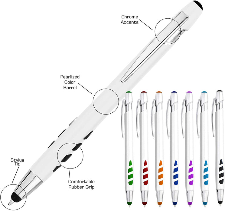 Personalized Pens With your Custom Logo or Text-300 Pack Bulk-for Businesses, Parties, and Events, 2 in 1 Capacitive Stylus & Ballpoint Pen compatible with most touchscreen Devices, Orange
