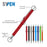 Soft Rubberized Ballpoint Writing Click Pen By SyPen, Assorted Colors and Combo Packs
