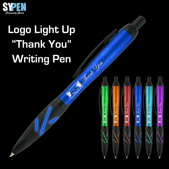 Thank You Gift Pen for Your Boss Coworker Wife Husband Dad Mom Doctor, 2 in1 Ballpoint Pen+LED Light up Flashlight, Multicolor 12 Pack