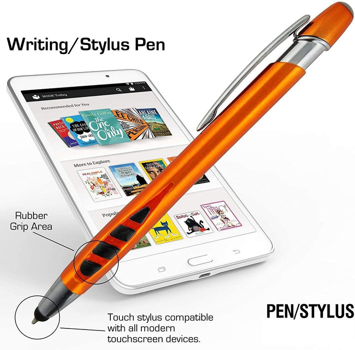 Personalized With your Custom Logo or Text Pens-150 Pack Bulk-for Businesses, Parties, and Events, 2 in 1 Capacitive Stylus & Ballpoint Pen compatible with most touchscreen Devices, L'Blue